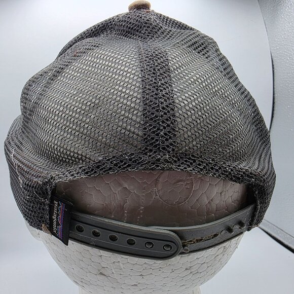 Patagonia P-6 Logo Adults Brown Trucker Hat Outdoors Camping Outdoors Casual - Picture 3 of 9